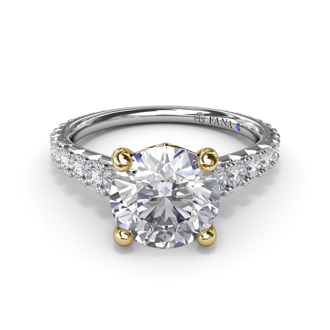 Round Diamond Engagement Ring with Graduated Shank