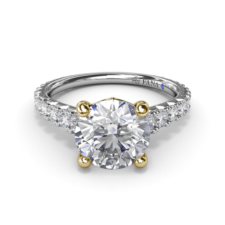 Round Diamond Engagement Ring with Graduated Shank