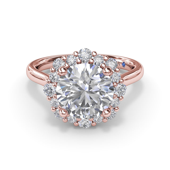 Graduated Halo Diamond Engagement Ring