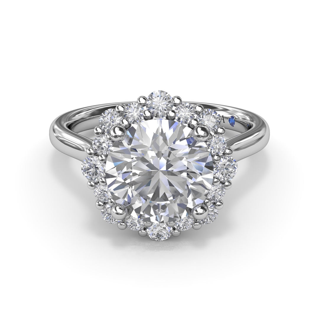 Graduated Halo Diamond Engagement Ring