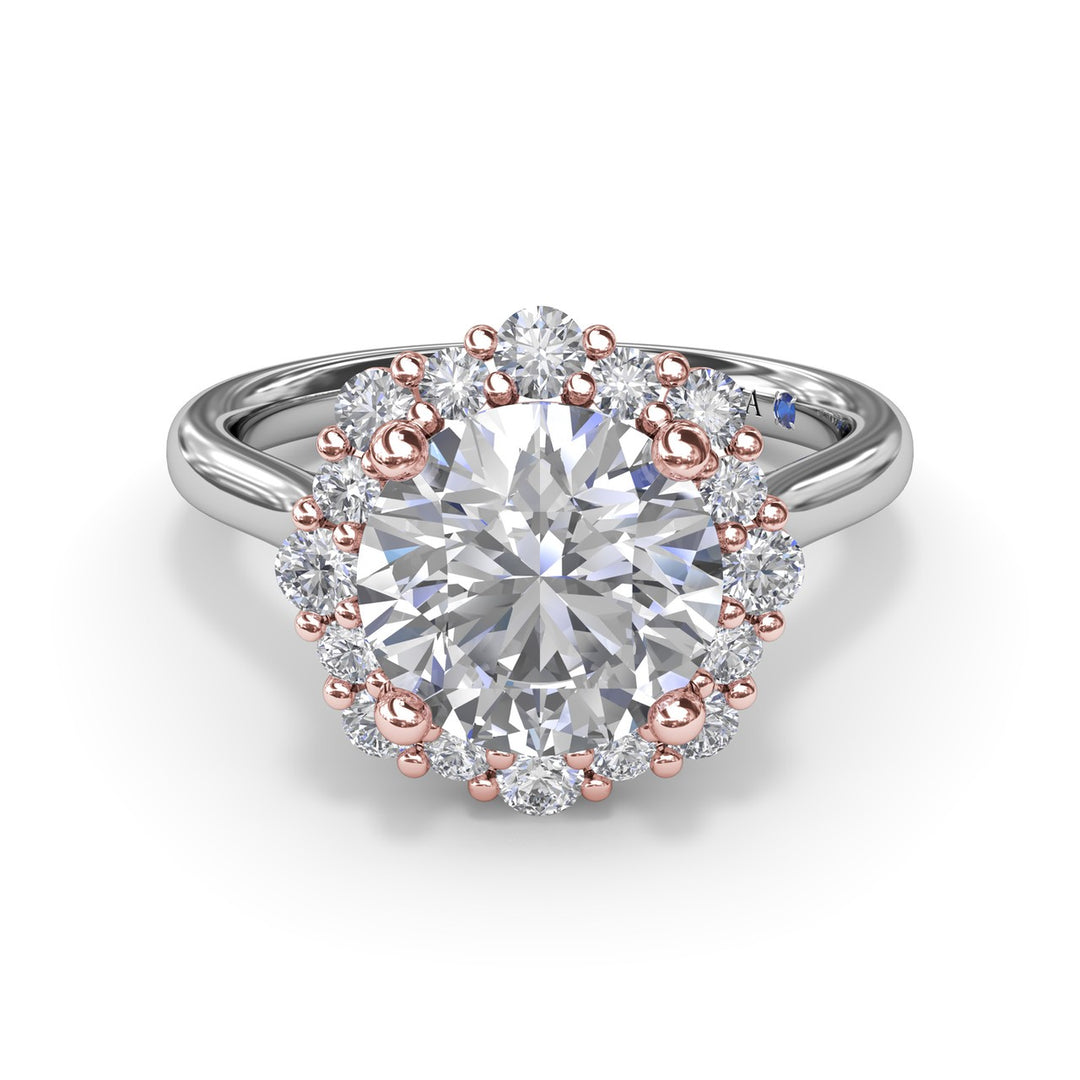 Graduated Halo Diamond Engagement Ring