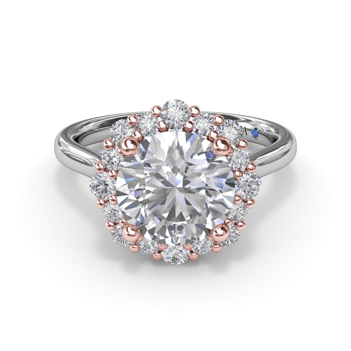 Graduated Halo Diamond Engagement Ring
