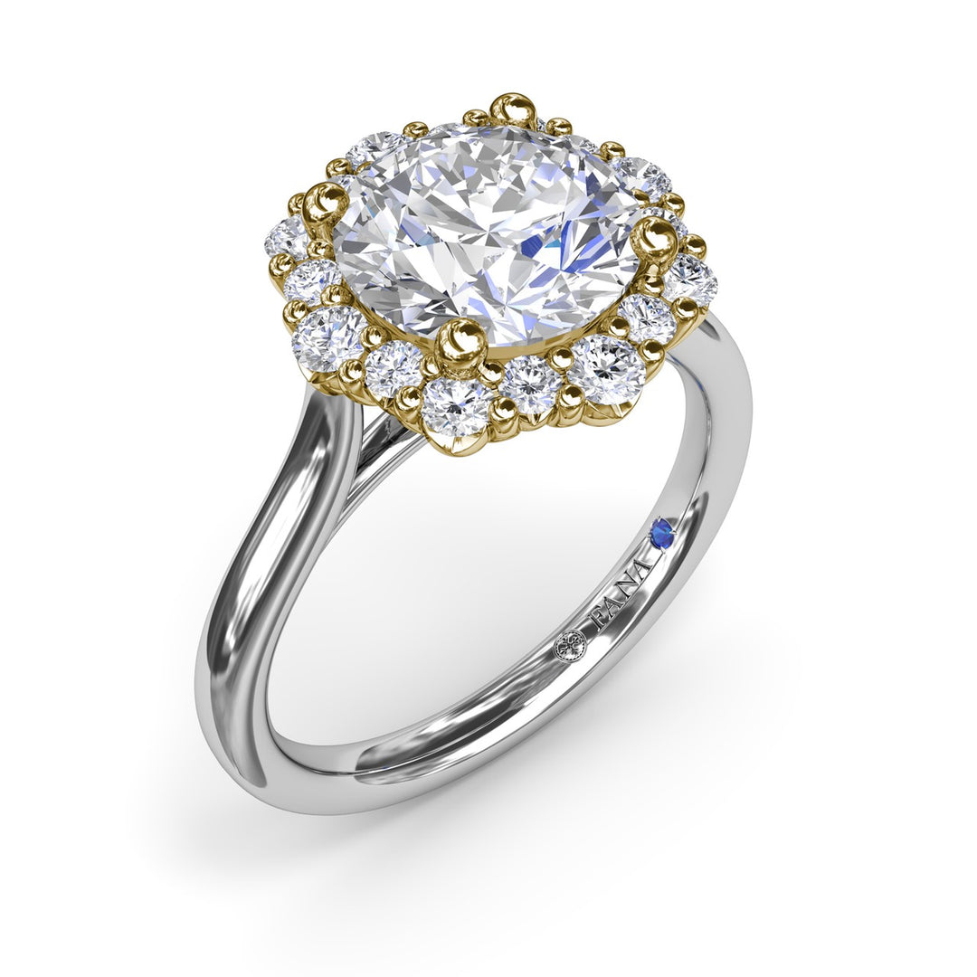 Graduated Halo Diamond Engagement Ring