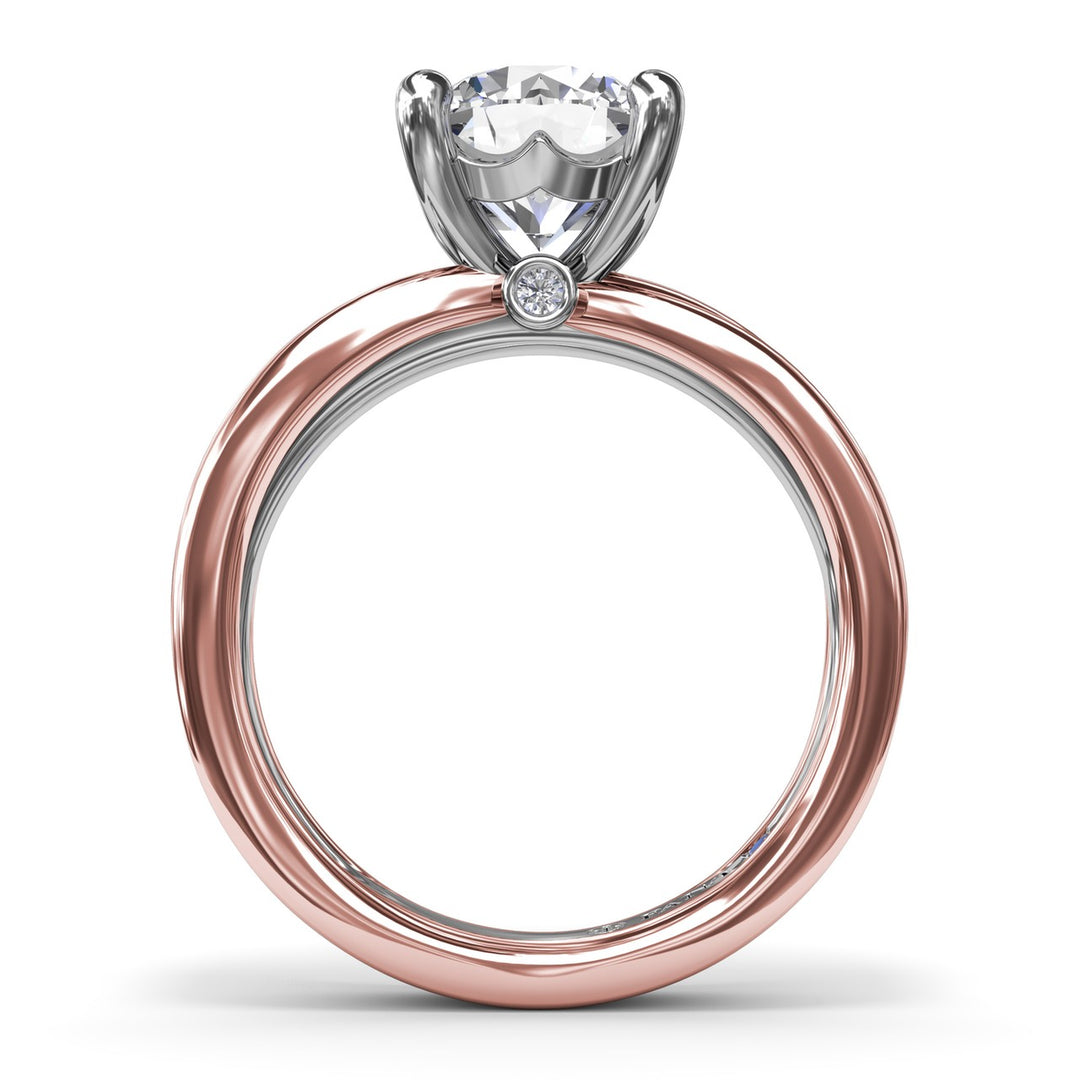 Twisted Triple Row Two-Toned Diamond Engagement Ring