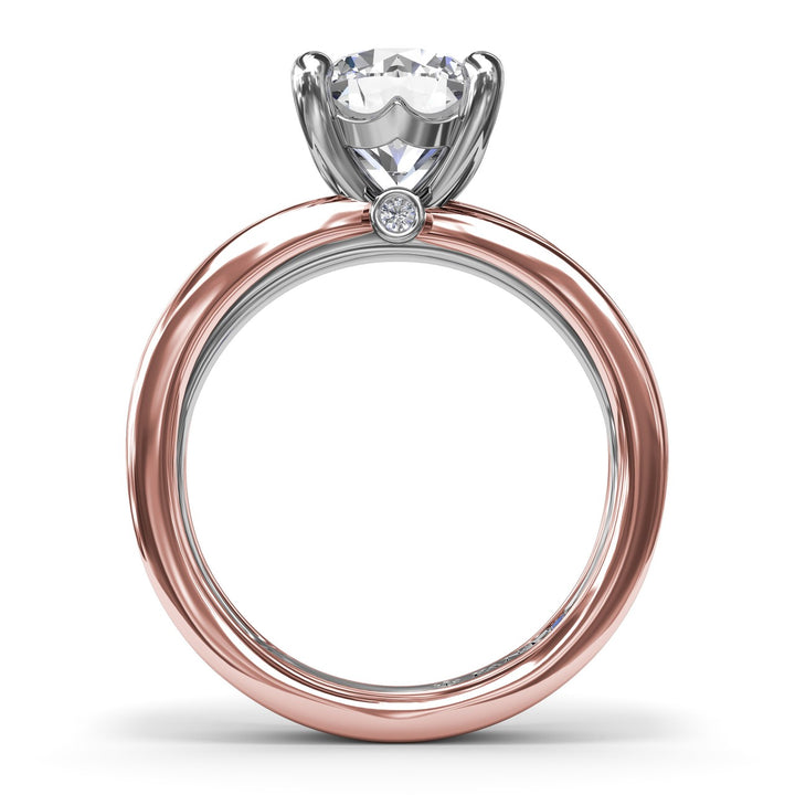 Twisted Triple Row Two-Toned Diamond Engagement Ring