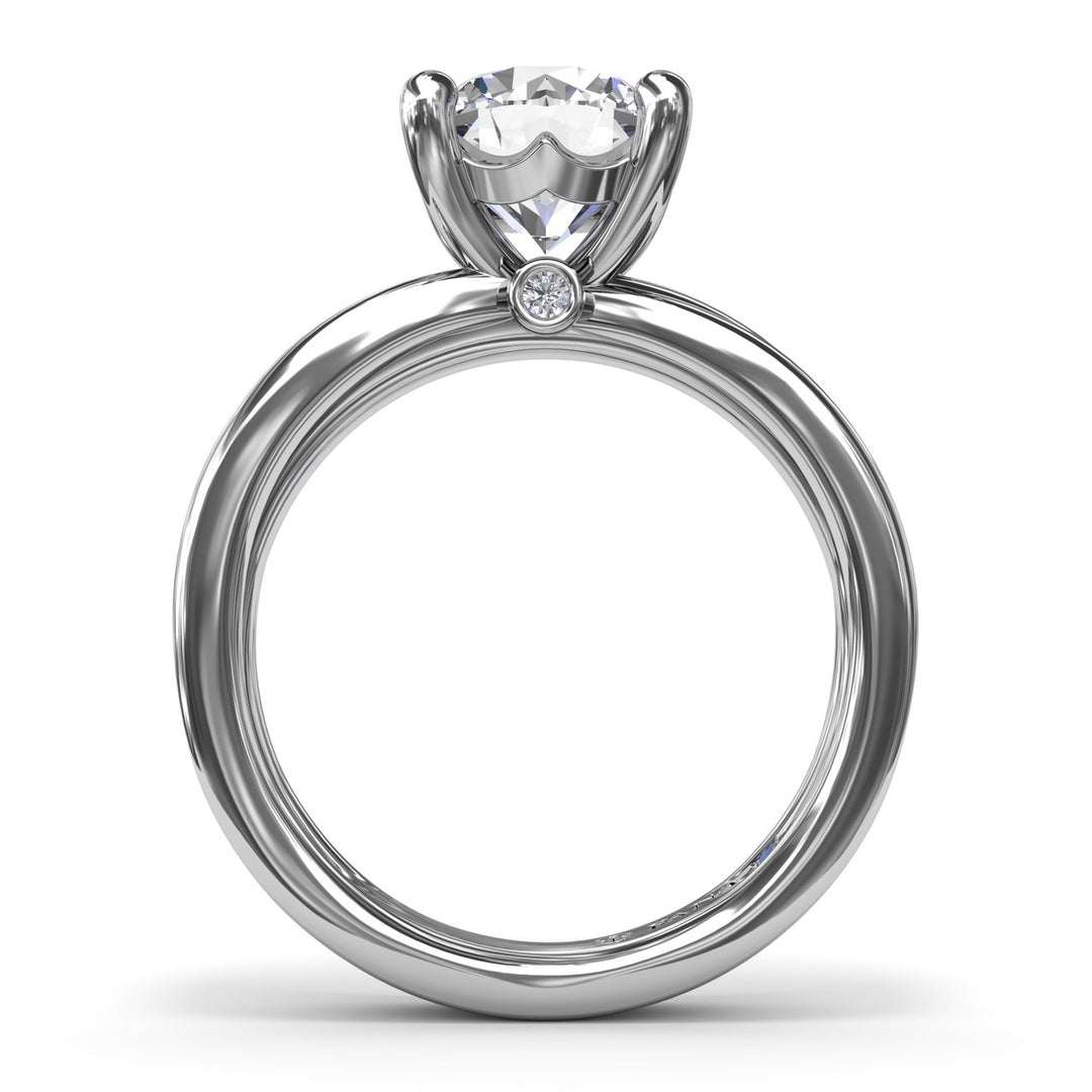 Twisted Triple Row Two-Toned Diamond Engagement Ring