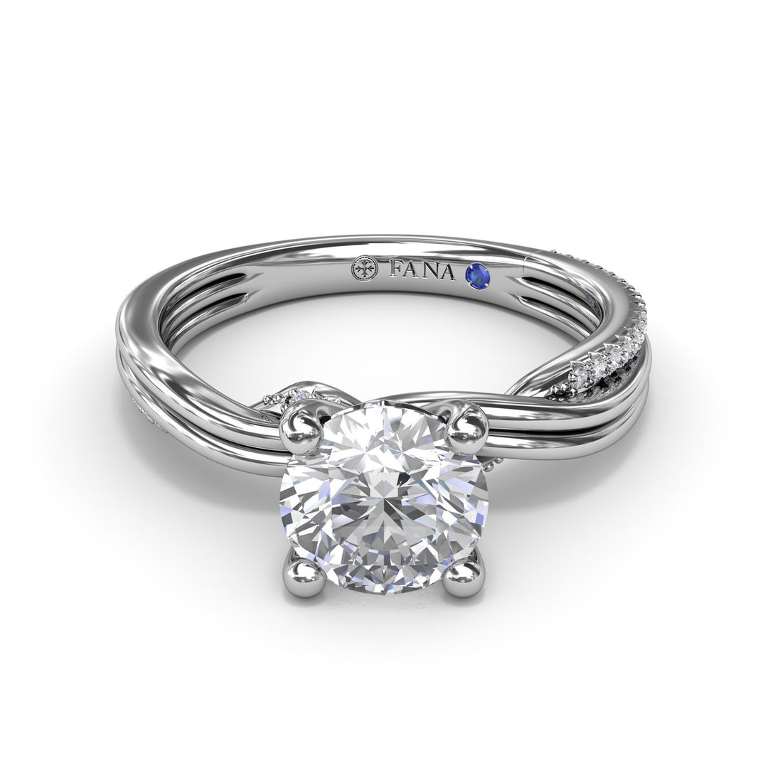 Two-Toned Twist Diamond Engagement Ring