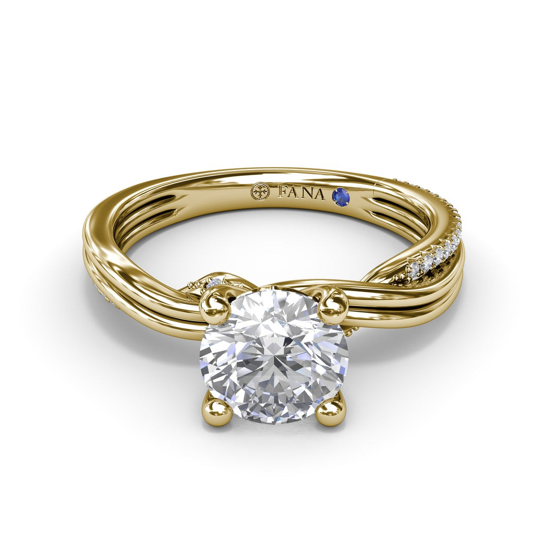 Two-Toned Twist Diamond Engagement Ring