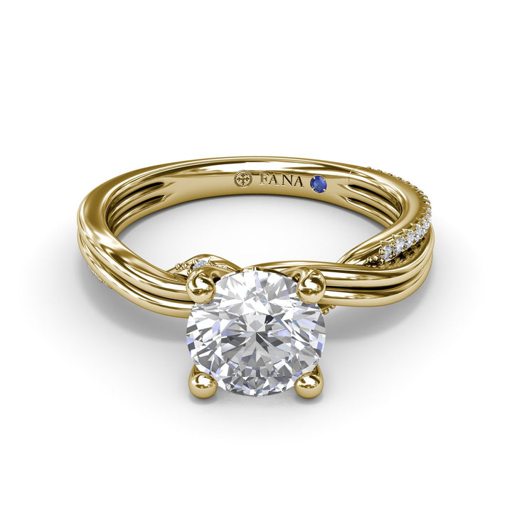 Two-Toned Twist Diamond Engagement Ring