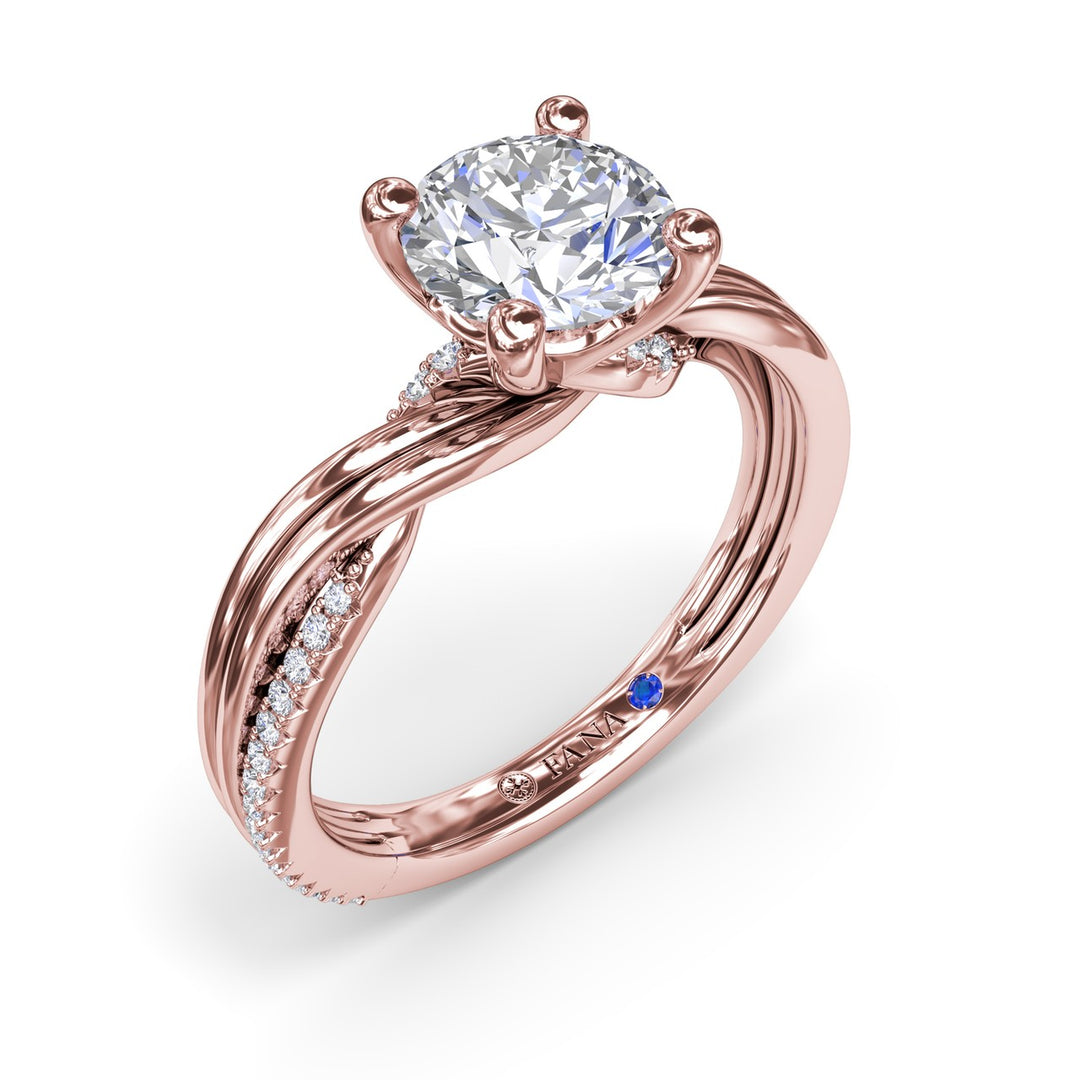 Two-Toned Twist Diamond Engagement Ring