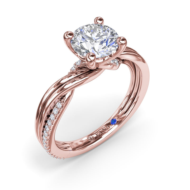 Two-Toned Twist Diamond Engagement Ring
