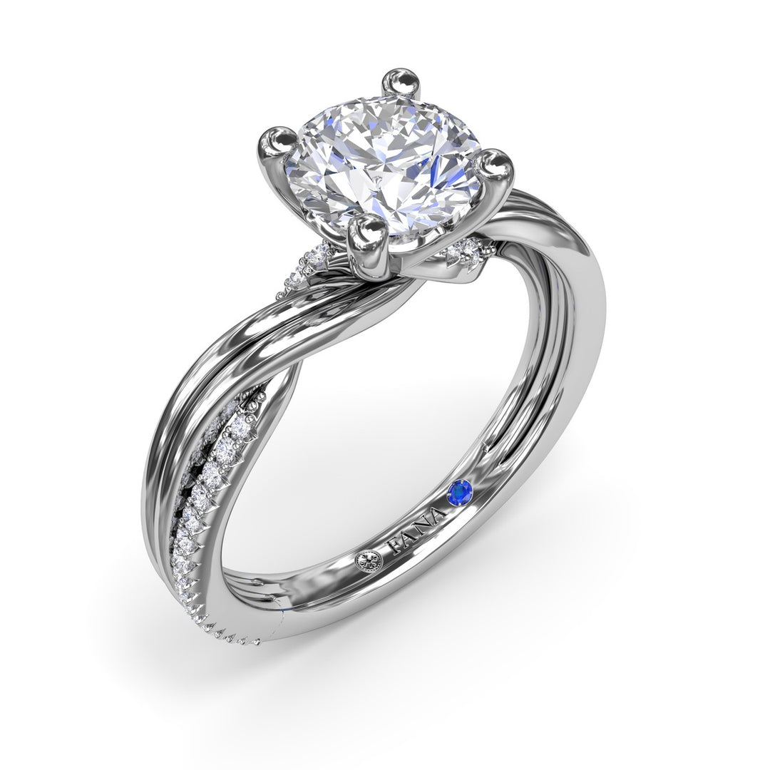Two-Toned Twist Diamond Engagement Ring