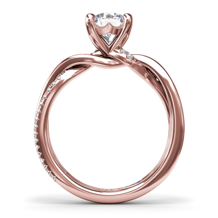 Two-Toned Twist Diamond Engagement Ring