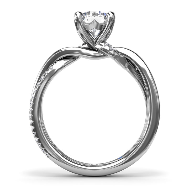 Two-Toned Twist Diamond Engagement Ring