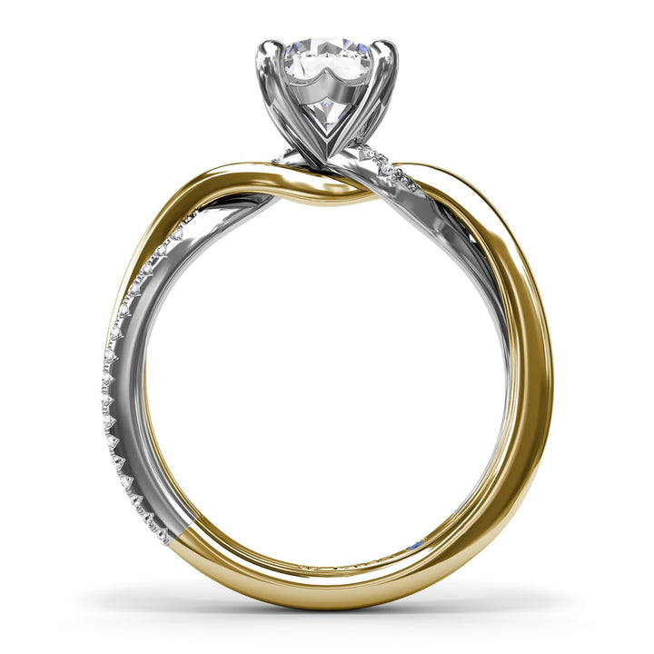 Two-Toned Twist Diamond Engagement Ring