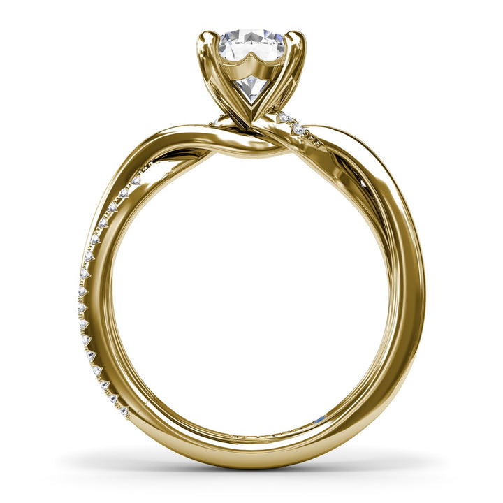 Two-Toned Twist Diamond Engagement Ring