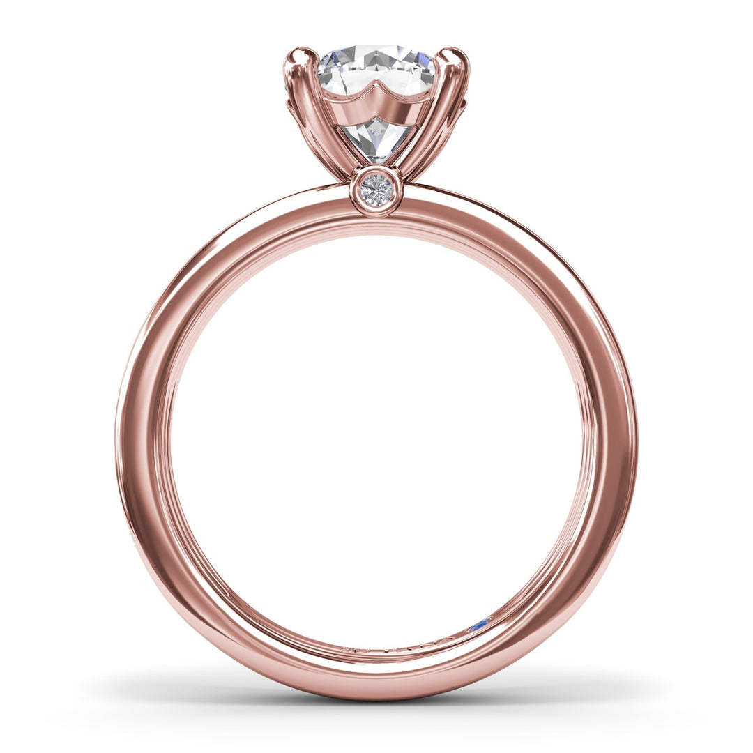 Triple-Row Two-Toned Round Diamond Engagement Ring