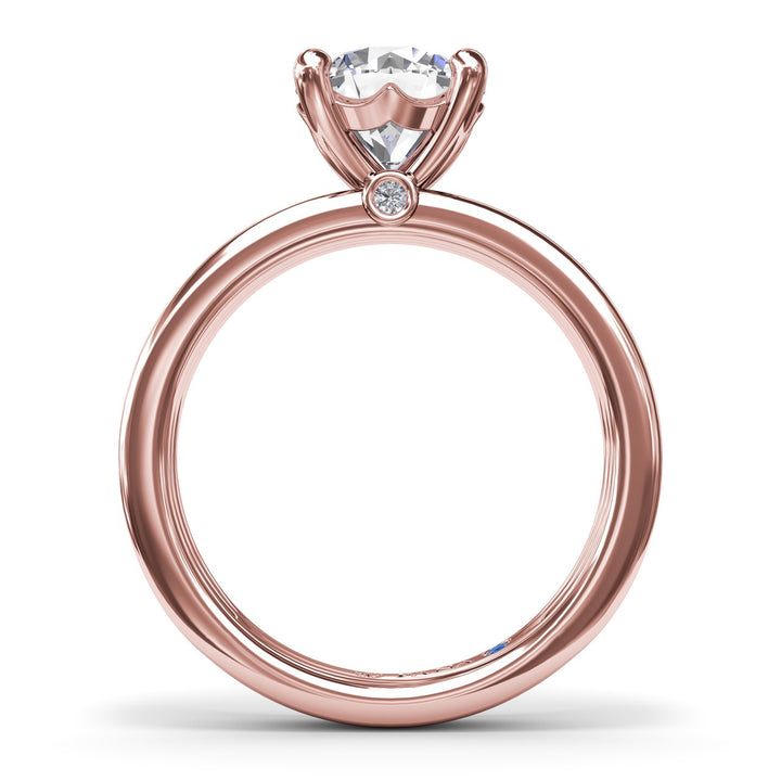 Triple-Row Two-Toned Round Diamond Engagement Ring