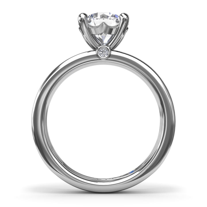 Triple-Row Two-Toned Round Diamond Engagement Ring