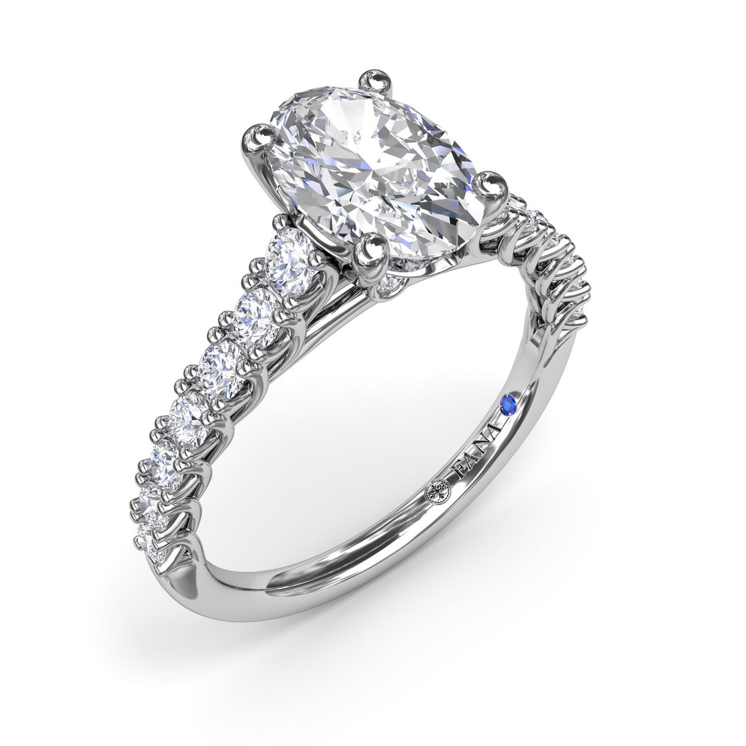 Trellis Set Oval Diamond Engagement Ring