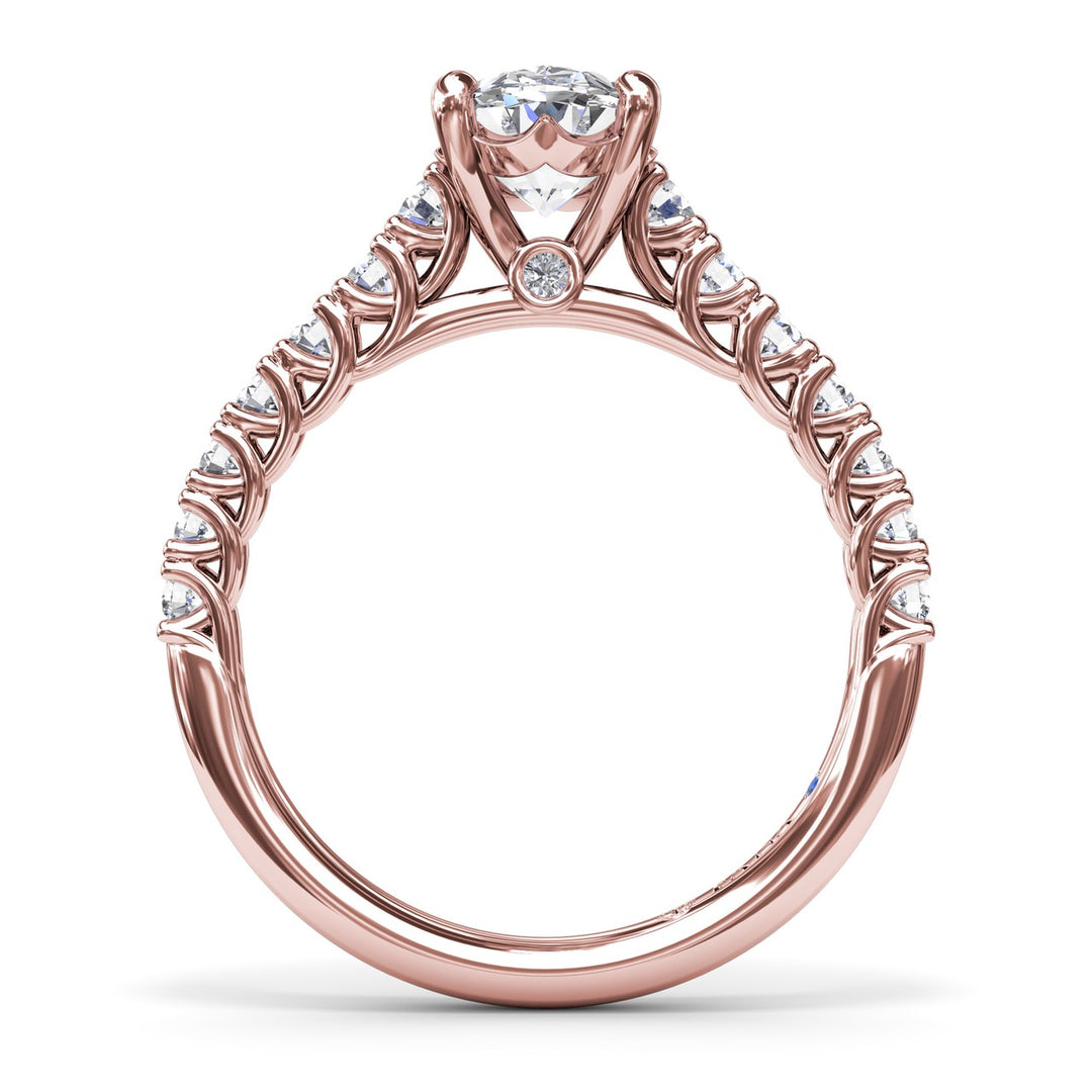 Trellis Set Oval Diamond Engagement Ring