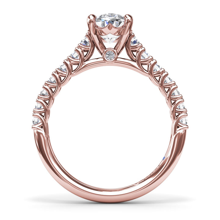 Trellis Set Oval Diamond Engagement Ring