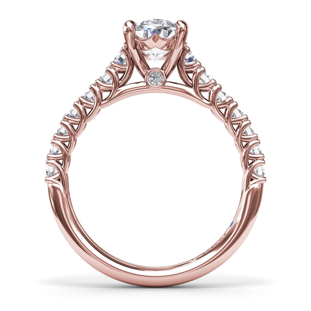 Trellis Set Oval Diamond Engagement Ring