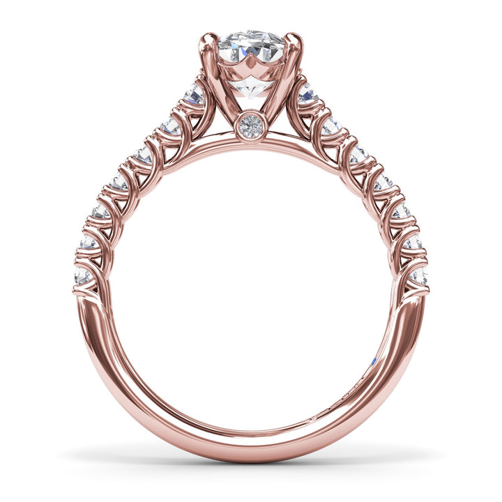 Trellis Set Oval Diamond Engagement Ring