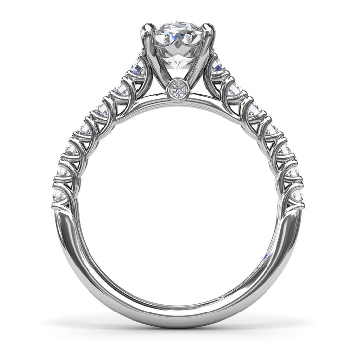 Trellis Set Oval Diamond Engagement Ring