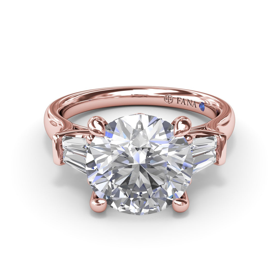 Double Tapered Baguette Diamond Engagement Ring