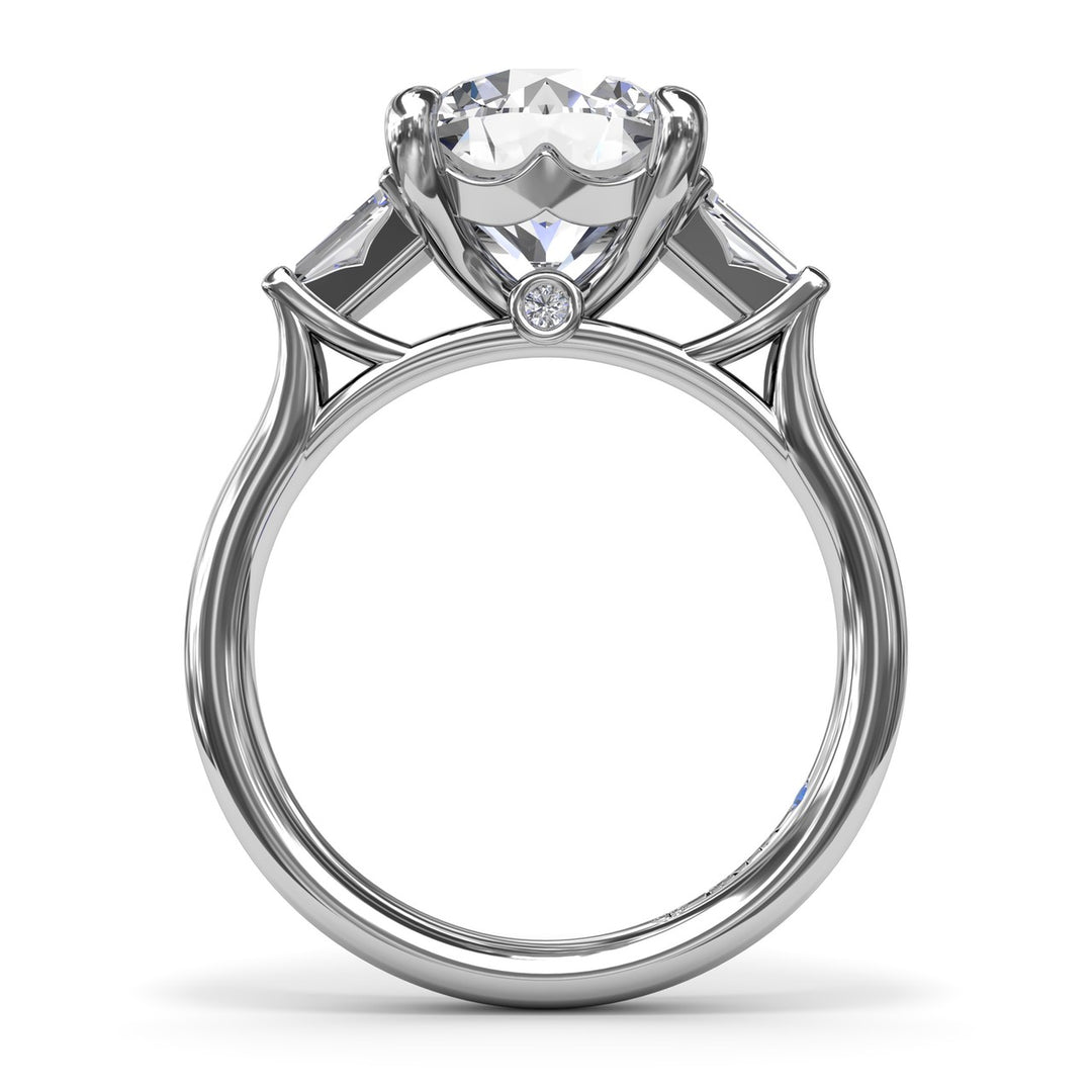 Double Tapered Baguette Diamond Engagement Ring
