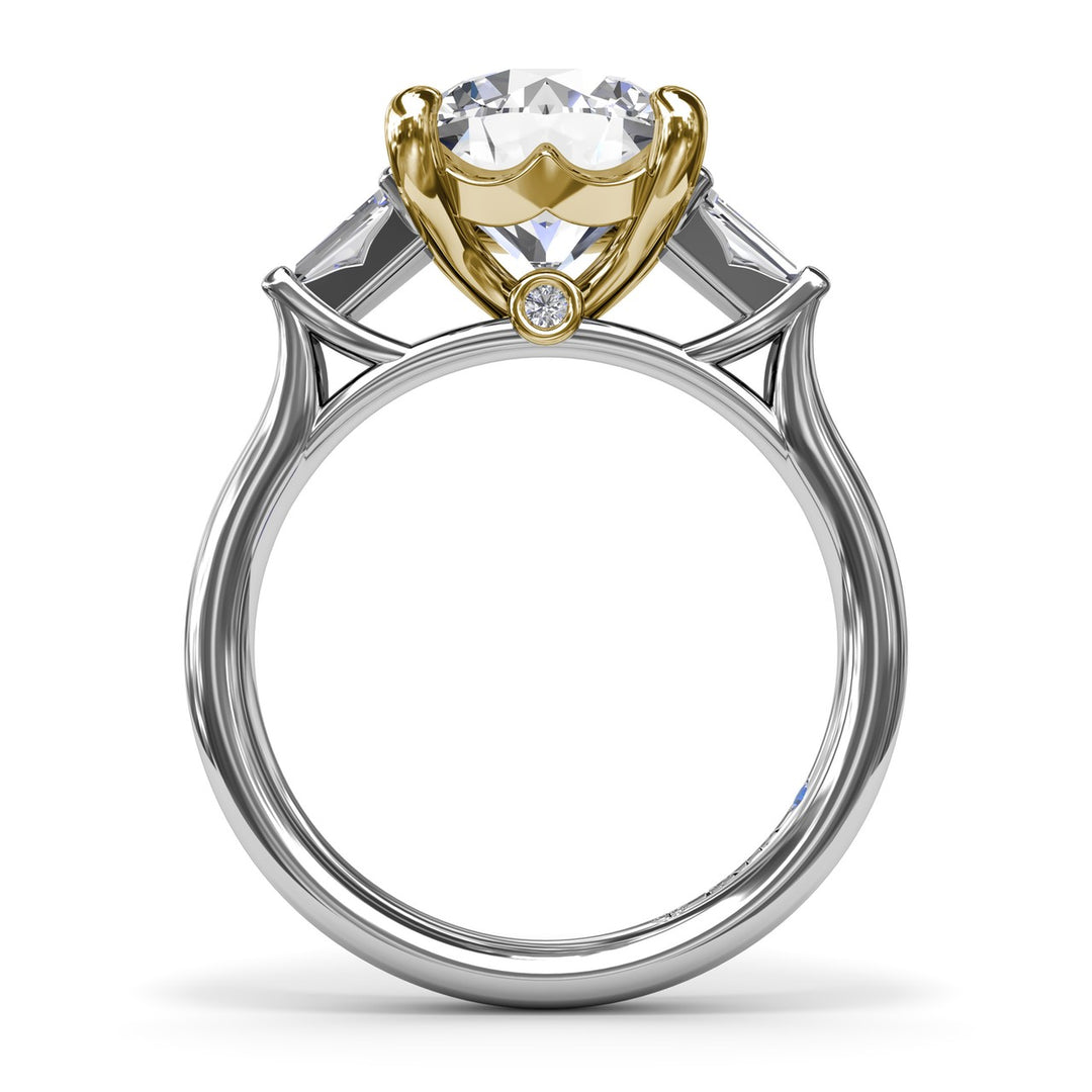 Double Tapered Baguette Diamond Engagement Ring