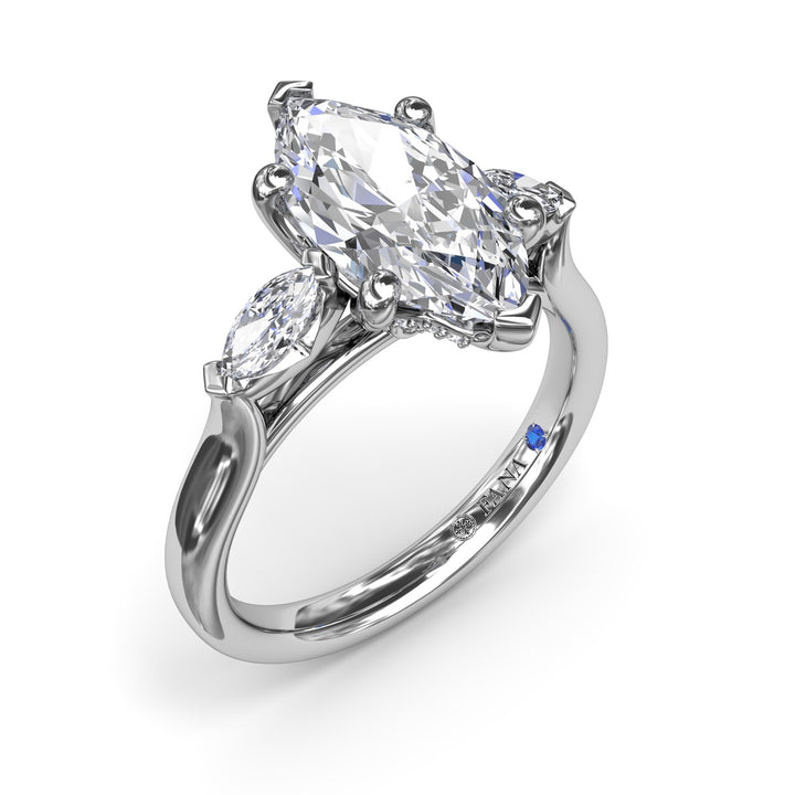 Marquise Three-Stone Diamond Engagement Ring