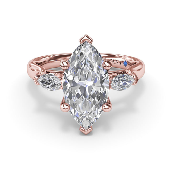 Marquise Three-Stone Diamond Engagement Ring