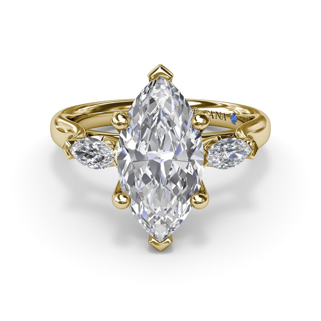 Marquise Three-Stone Diamond Engagement Ring