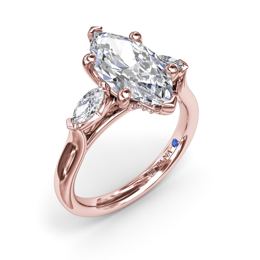 Marquise Three-Stone Diamond Engagement Ring