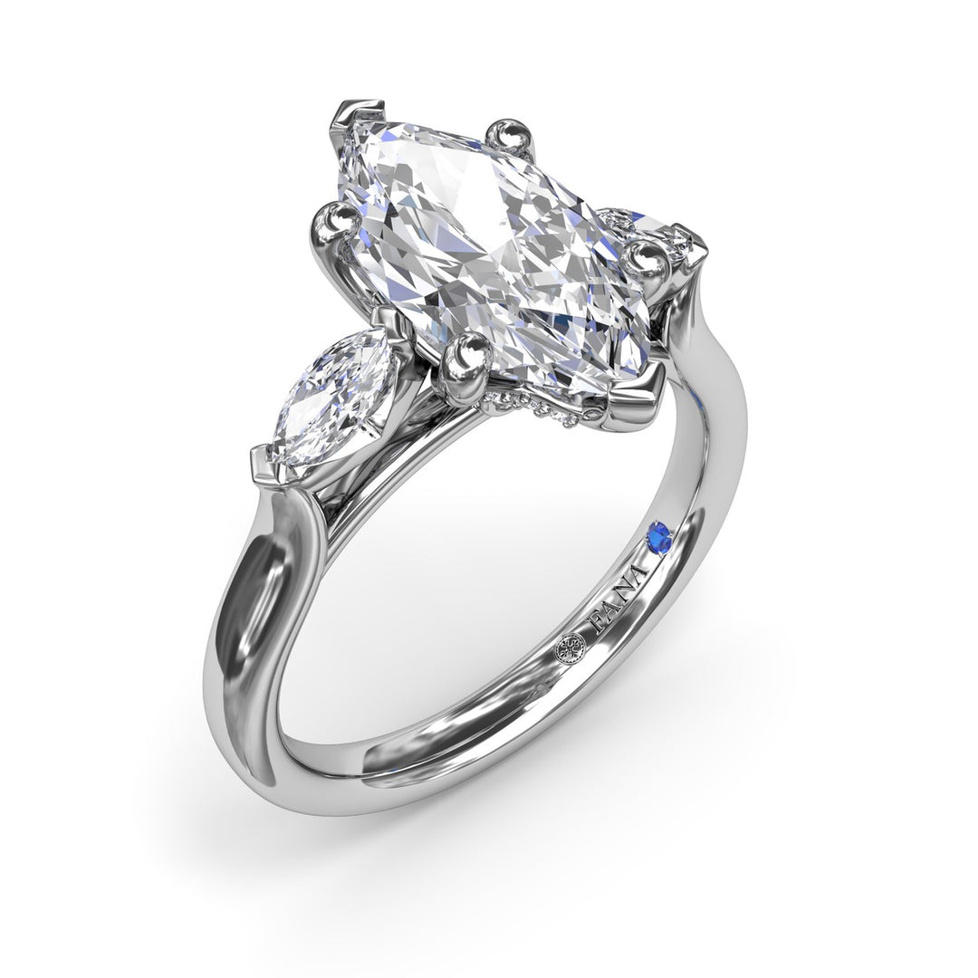 Marquise Three-Stone Diamond Engagement Ring