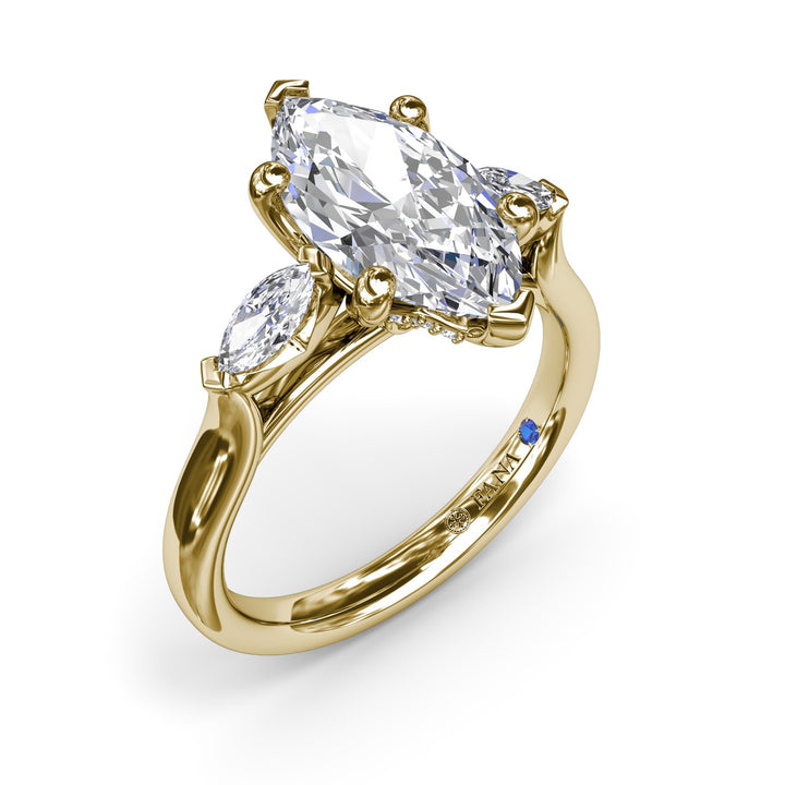 Marquise Three-Stone Diamond Engagement Ring