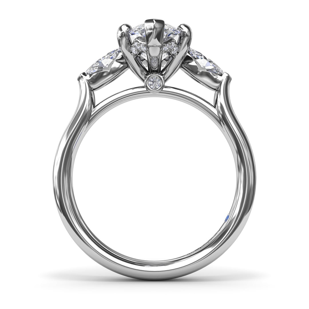 Marquise Three-Stone Diamond Engagement Ring