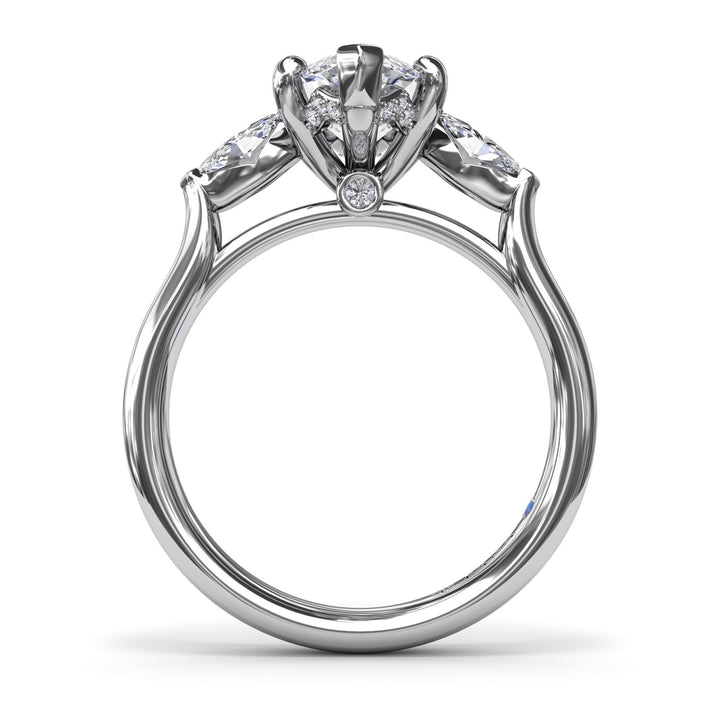 Marquise Three-Stone Diamond Engagement Ring