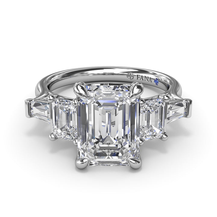 Bold Five-Stone Emerald-Cut Diamond Engagement Ring