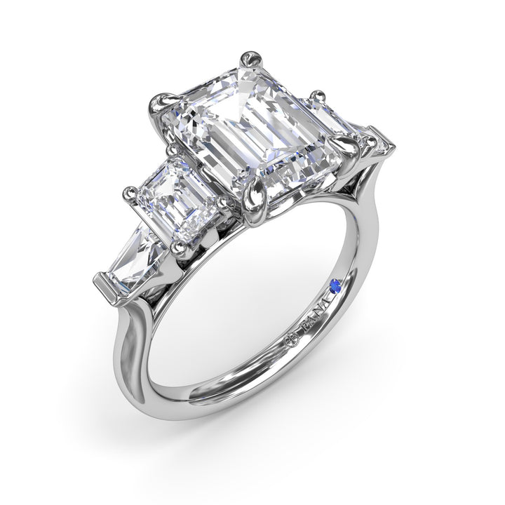 Bold Five-Stone Emerald-Cut Diamond Engagement Ring