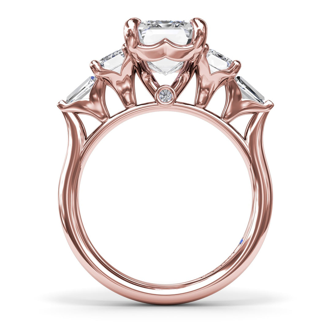 Bold Five-Stone Emerald-Cut Diamond Engagement Ring