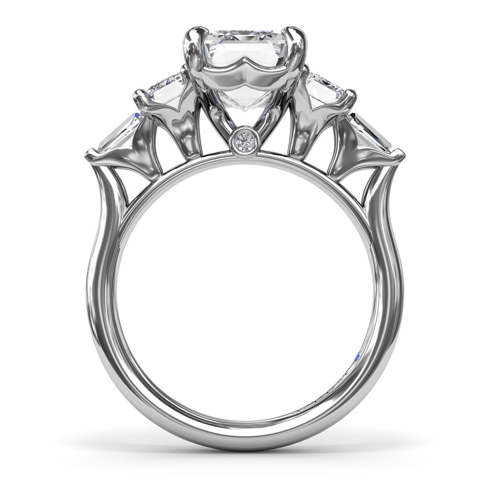 Bold Five-Stone Emerald-Cut Diamond Engagement Ring