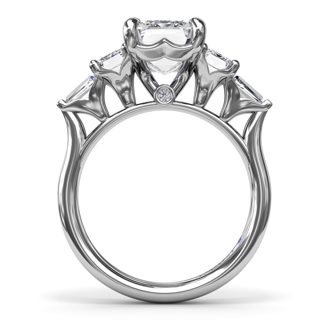 Bold Five-Stone Emerald-Cut Diamond Engagement Ring