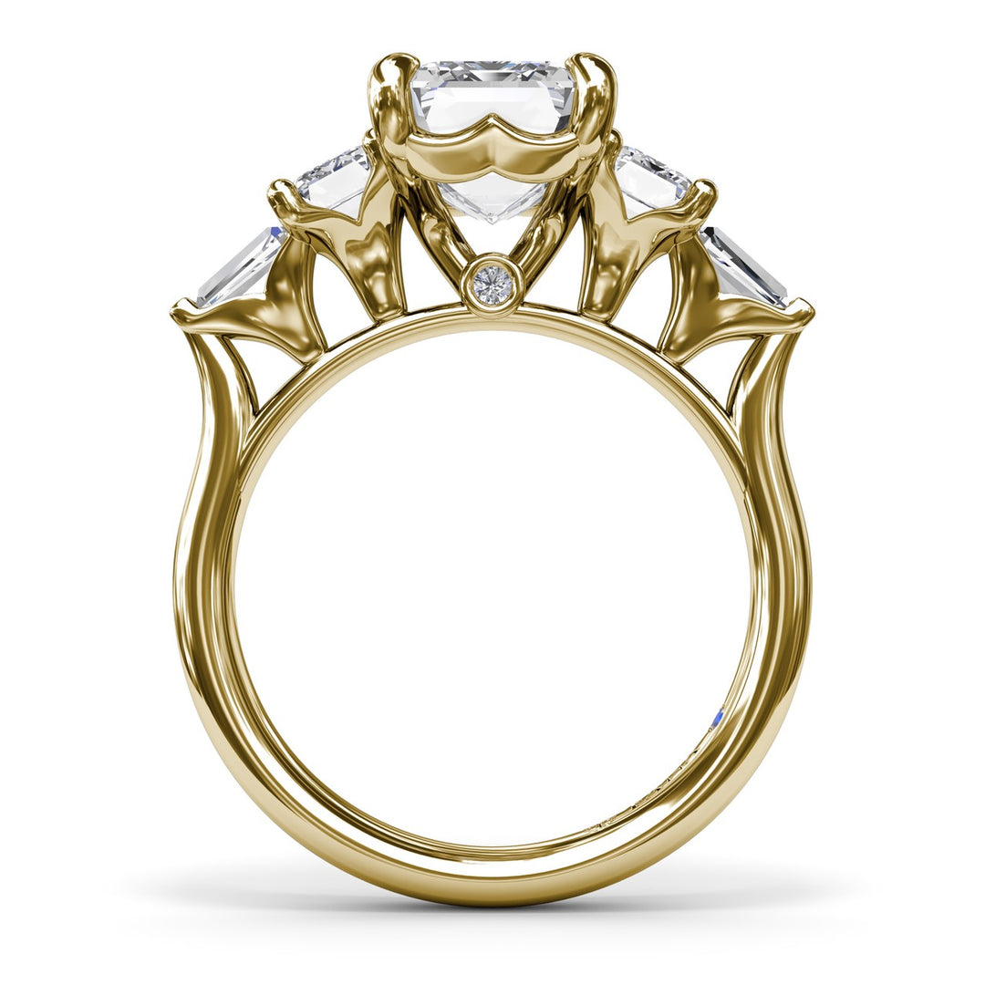 Bold Five-Stone Emerald-Cut Diamond Engagement Ring