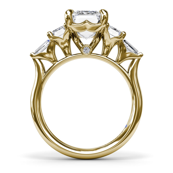 Bold Five-Stone Emerald-Cut Diamond Engagement Ring
