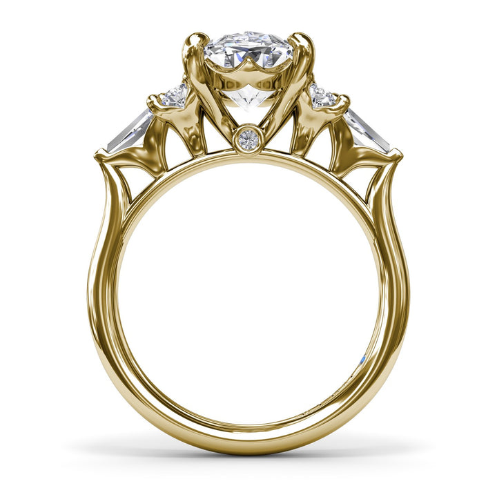 Oval Diamond Engagement Ring with Tapered Baguettes