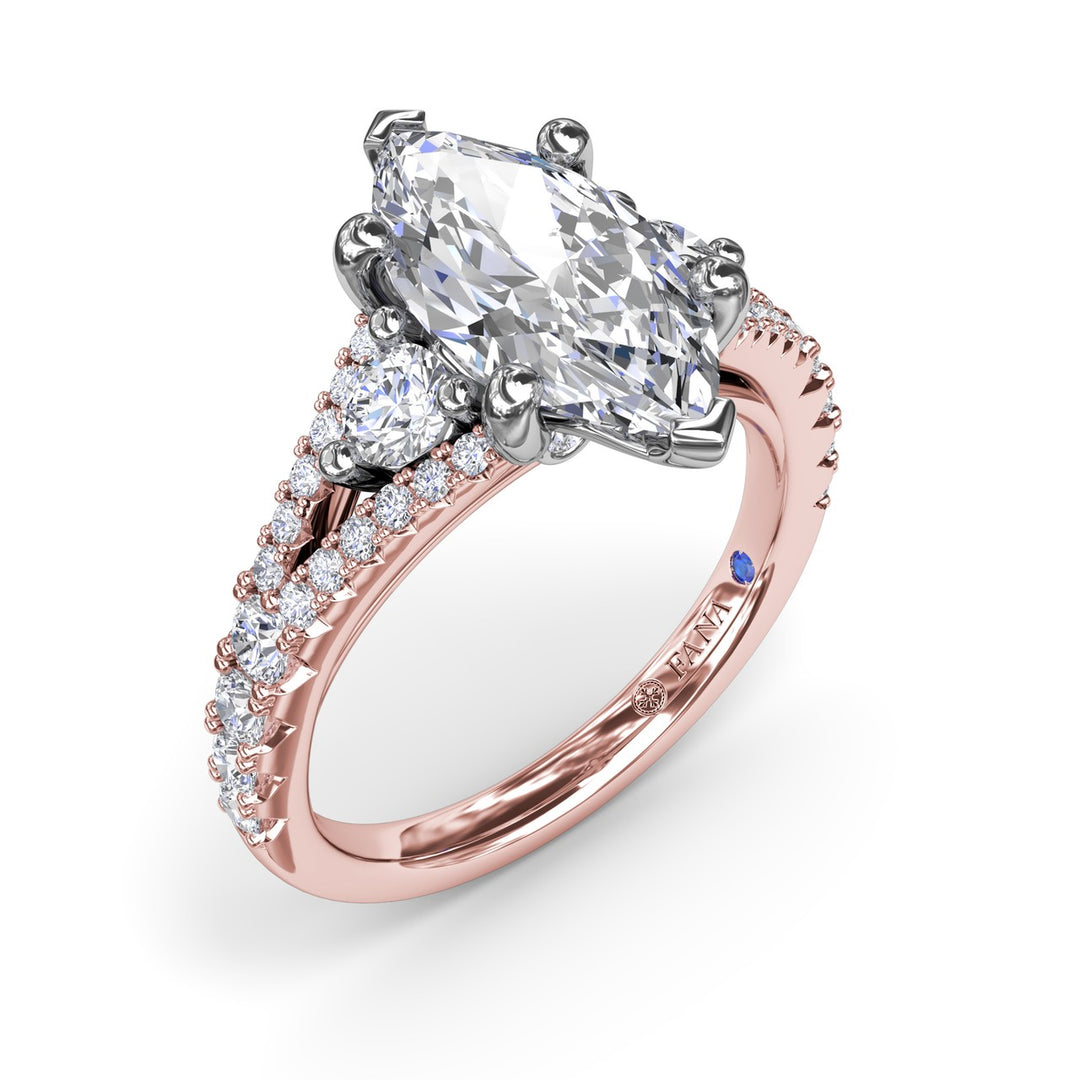 Split Shank Marquise Diamond Engagement Ring