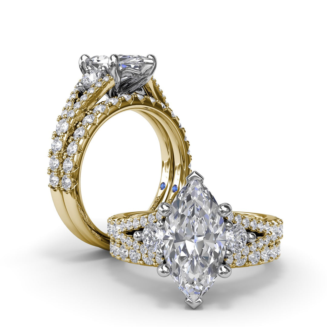 Split Shank Marquise Diamond Engagement Ring